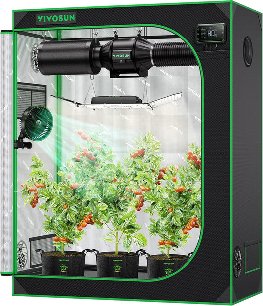 4x2 Grow Tent – 48"x24"x60" Mylar Indoor Hydroponic Tent w/ Window & Tray
