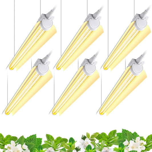 Full Spectrum LED Grow Light 6-Pack, 2Ft T8, 144W Super Bright Indoor Plant Lamps