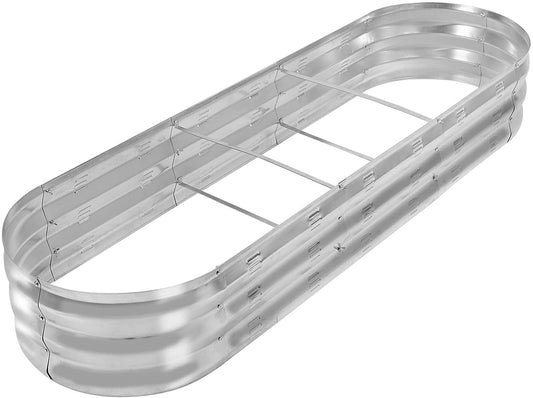 Galvanized Raised Garden Bed – Durable Metal Planter Box (Silver)