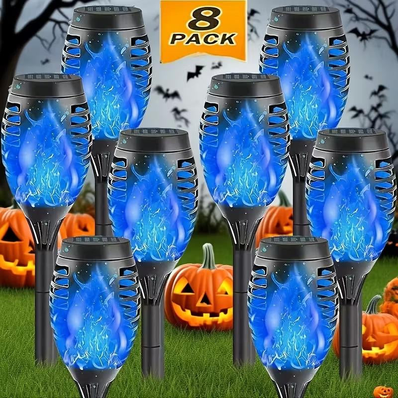8-Pack Solar Torch Lights with Flickering Flame Design, Waterproof & Automatic for Garden, Patio, Pathway & Yard Lighting