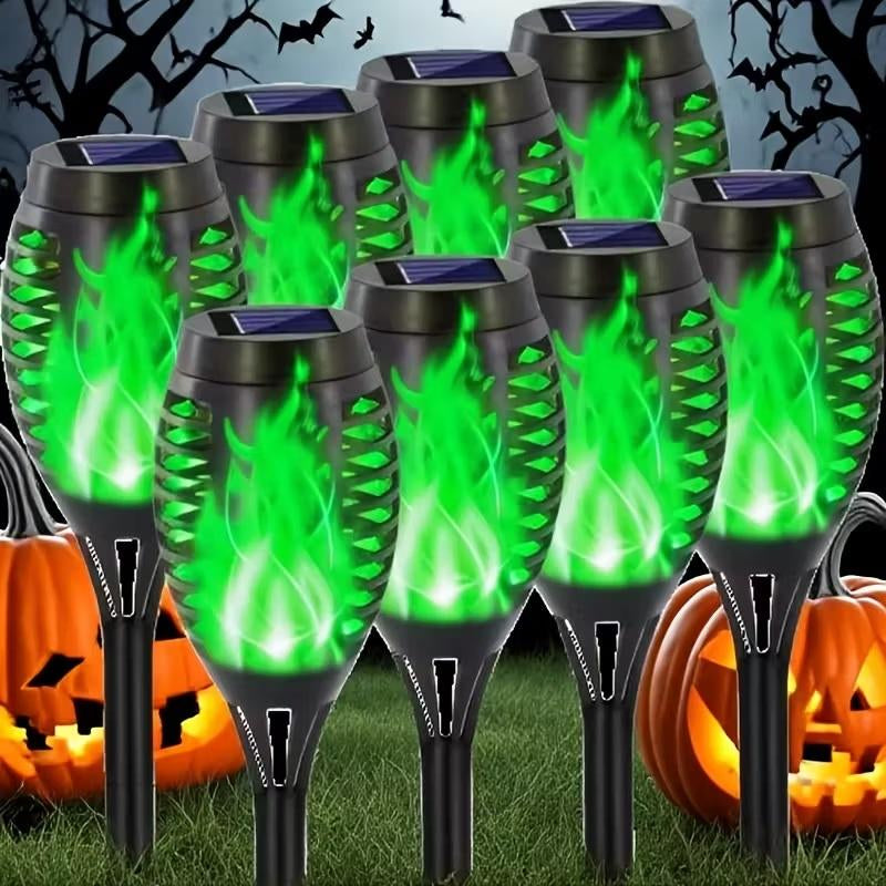 8-Pack Solar Torch Lights with Flickering Flame Design, Waterproof & Automatic for Garden, Patio, Pathway & Yard Lighting