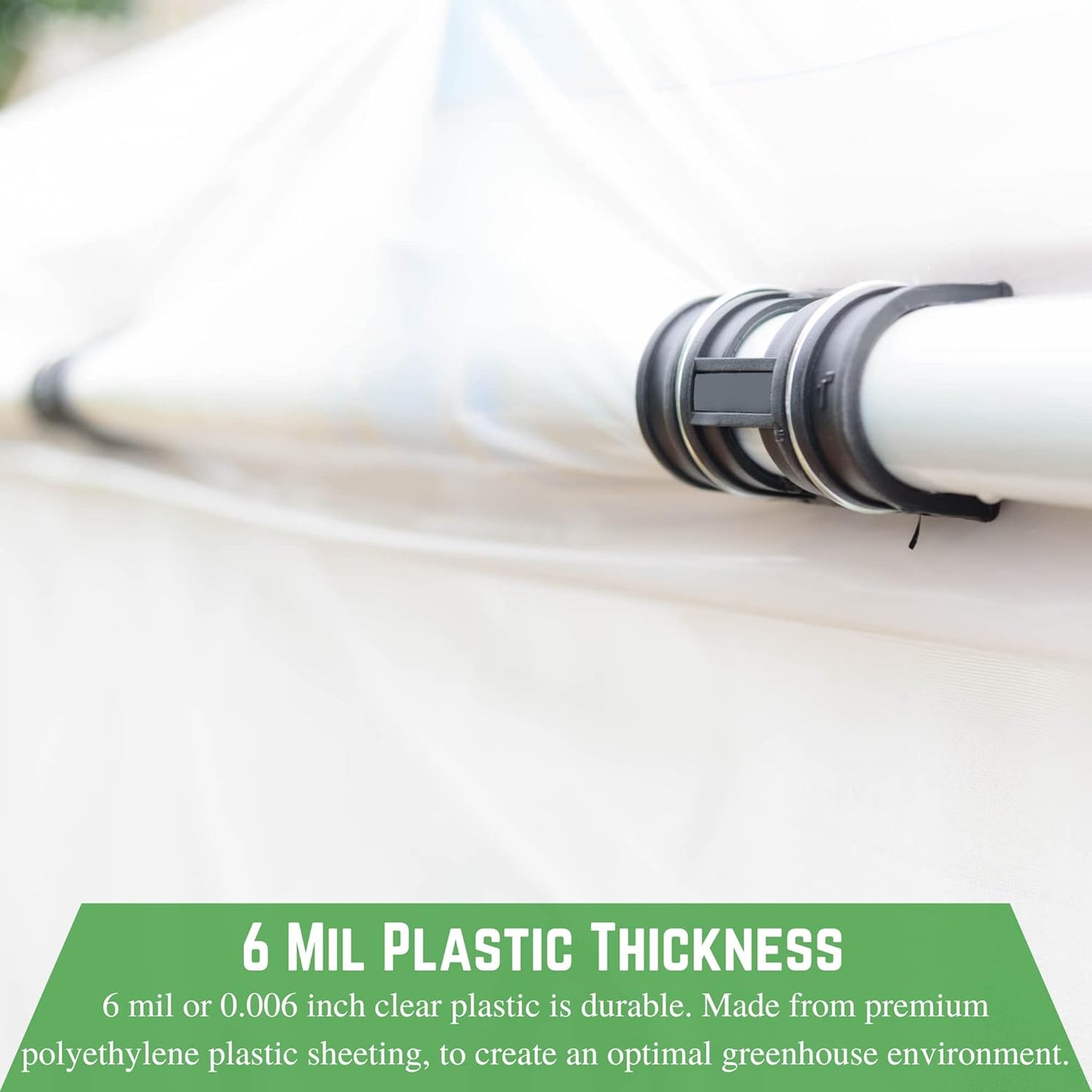 Clear Greenhouse Plastic Sheeting 6 Mil, 16x28 ft UV-Resistant Poly Film Cover 